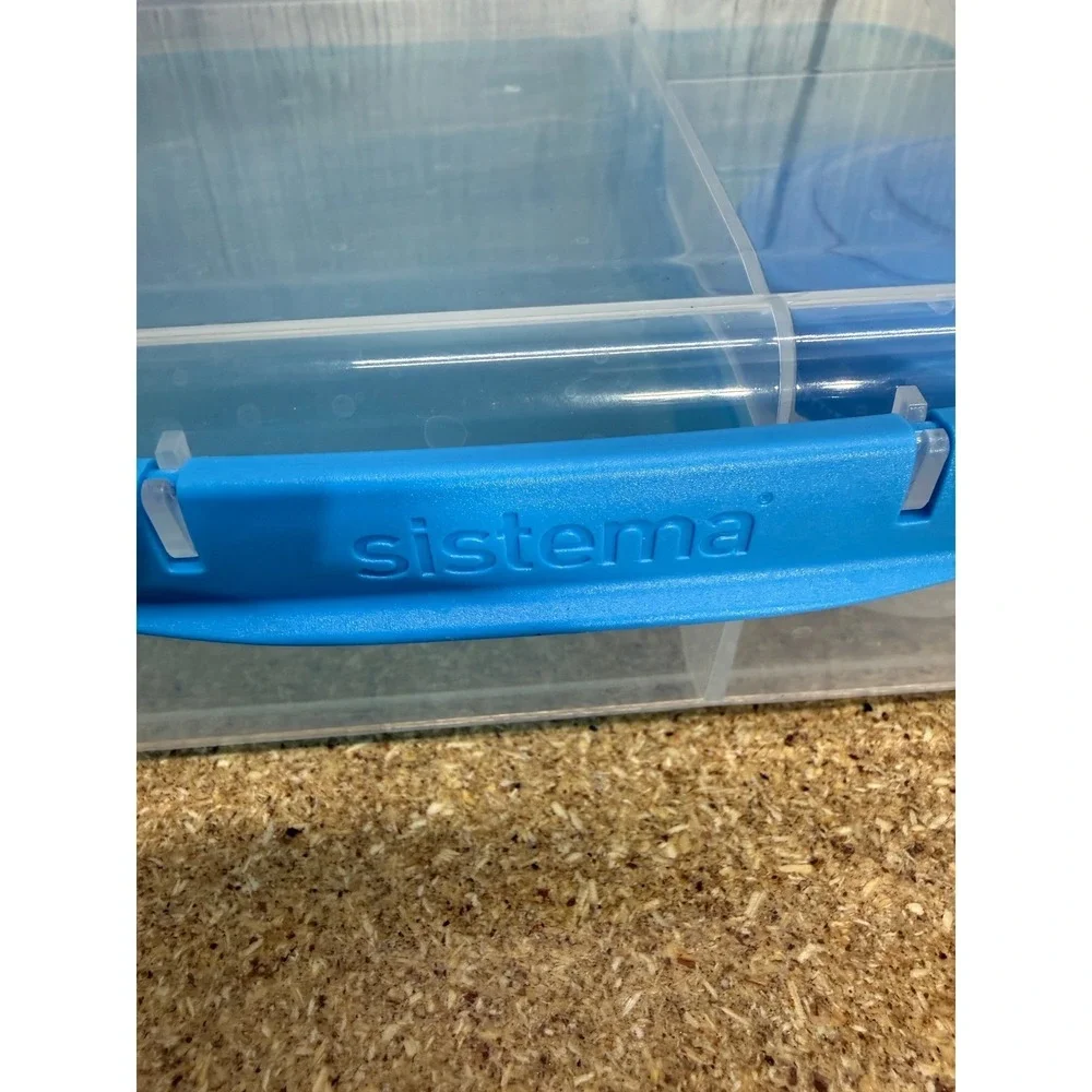 Sistema Bento Box Multi Compartment Lunch Container Blue 2L with Yogurt Pot